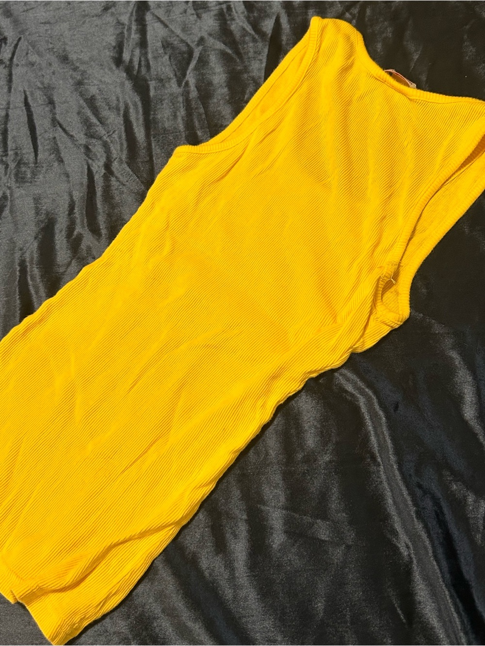 Guess Yellow Rhinestone Logo Tank Top - Picture 3 of 5